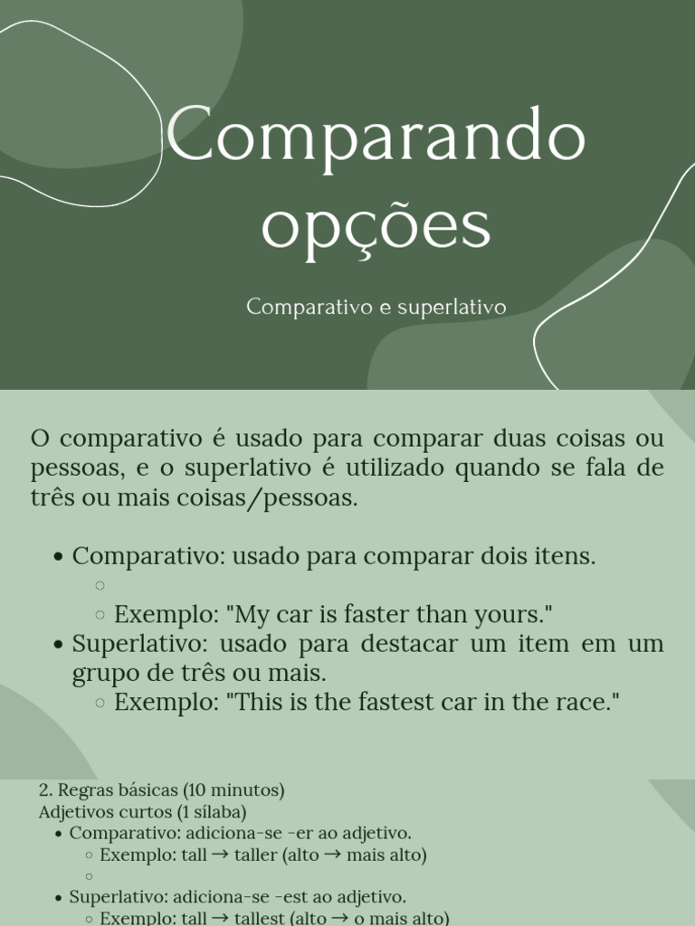 Superlativo e Comparativo | PDF