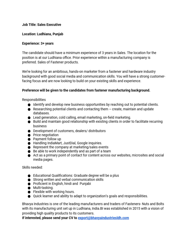 Sales Executive | PDF