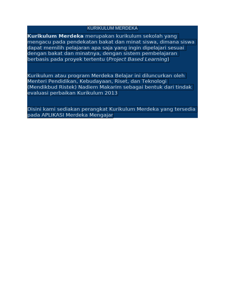 Kurikulum Merdeka | PDF