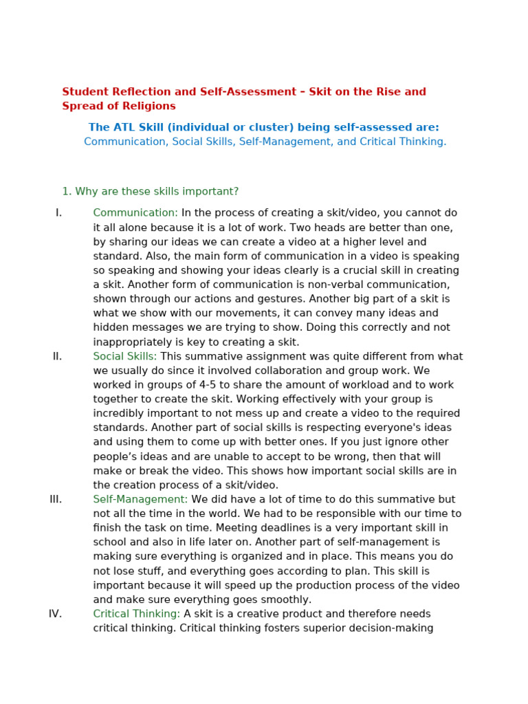 I&S Reflection Maureen | PDF