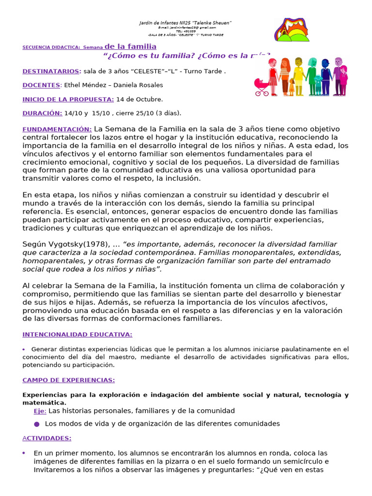 sd tu familia, mi familia 3 años | PDF