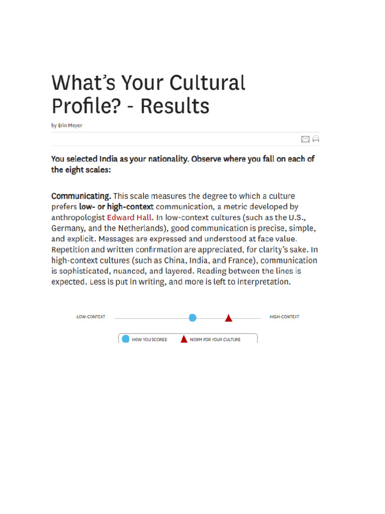 Cultural Profile Example