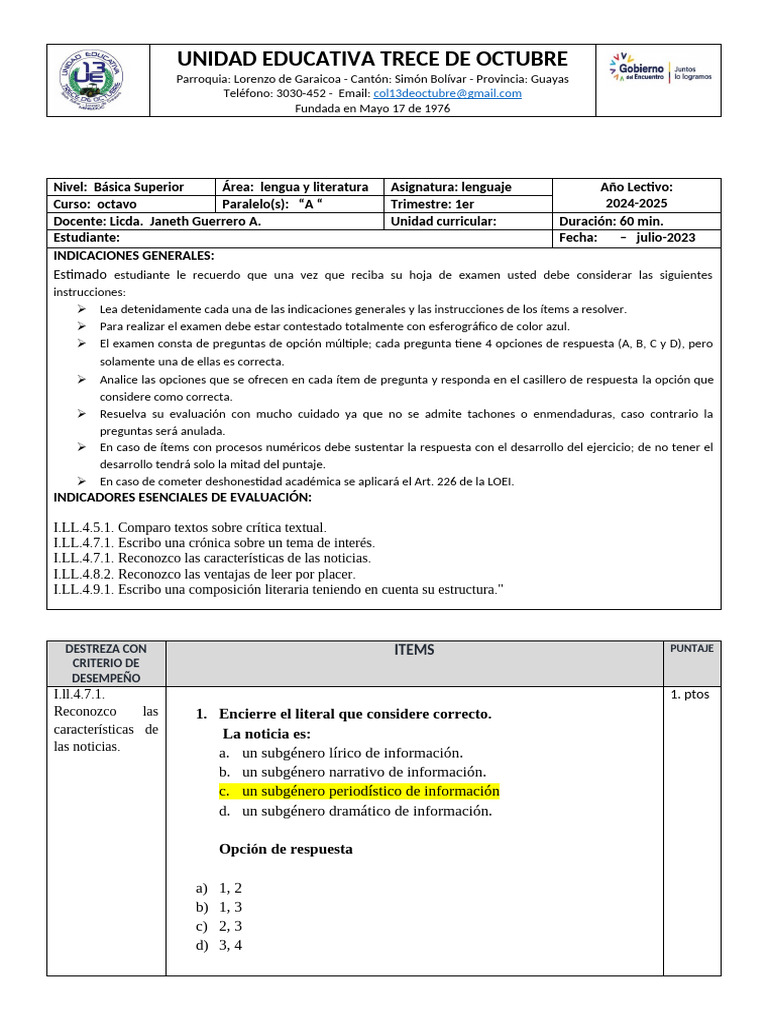 Unidad Educativa Trece de Octubre | PDF | Ciencia cognitiva | Cognición