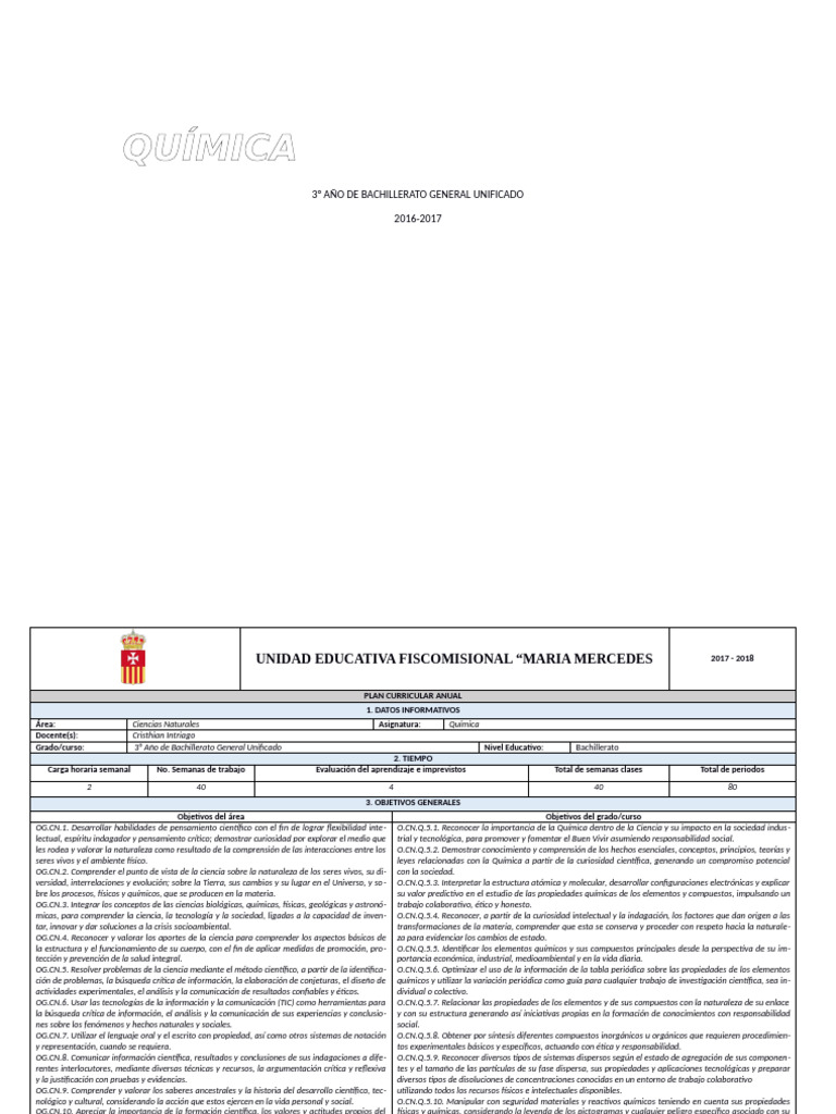 3ro QUÍMICA | PDF