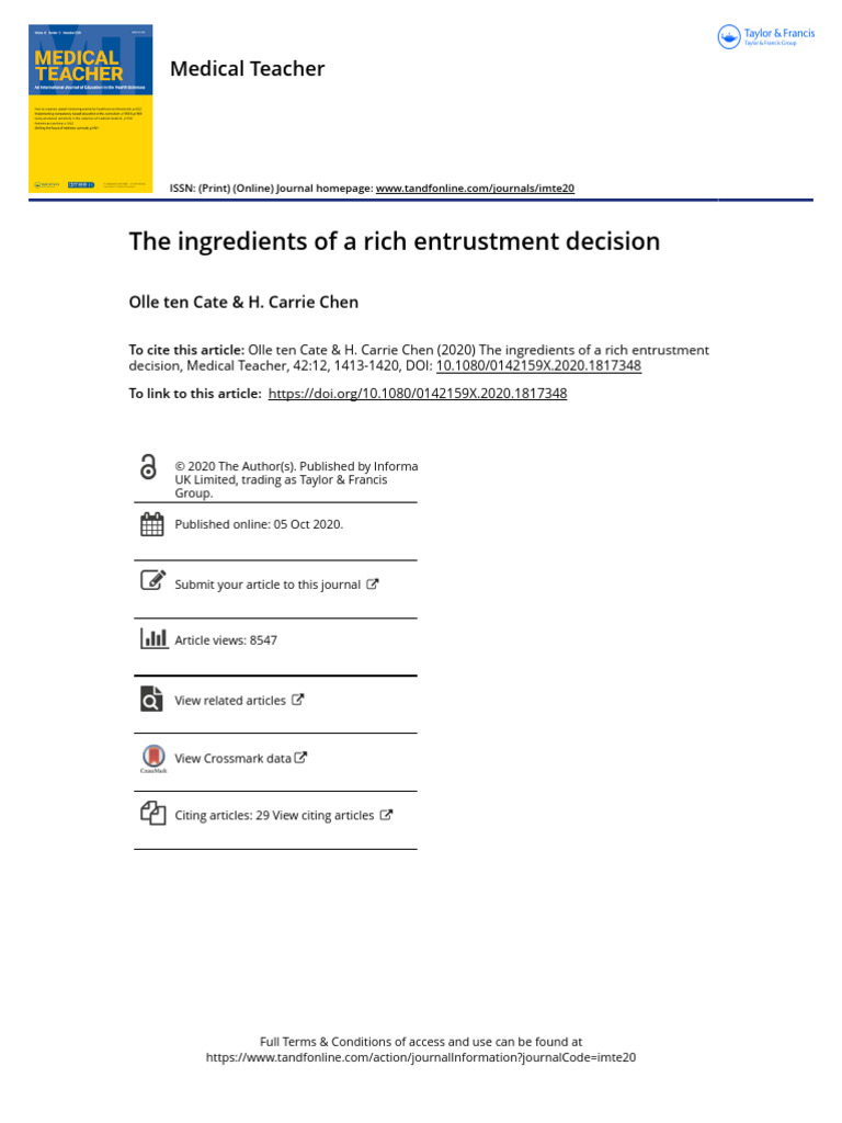 The Ingredients of A Rich Entrustment Decision | PDF