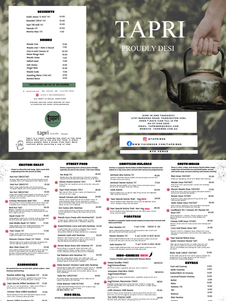 Tapri Menu 010423 | PDF