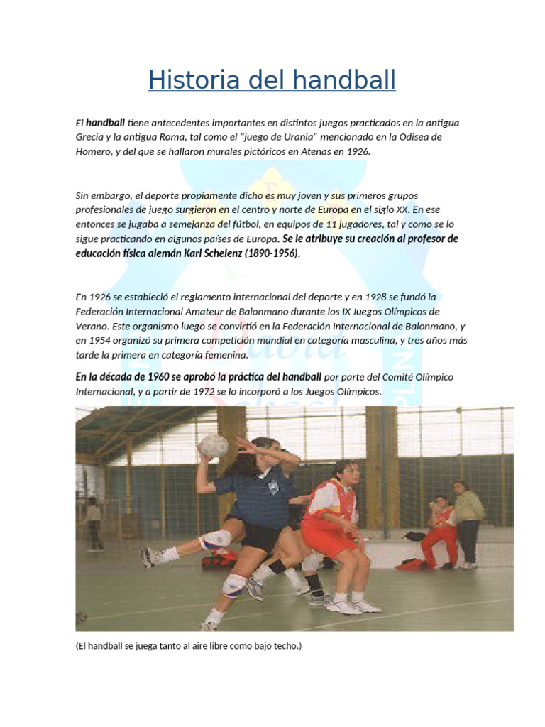 Historia Del Handball | PDF