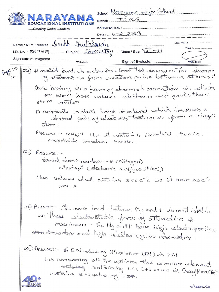 Chemistry Assignment - 1 | PDF