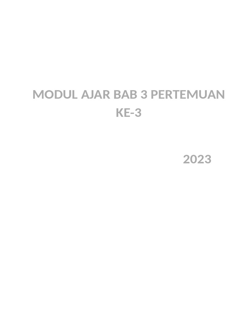 Modul Ajar Bab 3 Pertemuan KE-3 | PDF