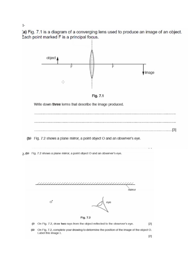 Woeksheet Lenses | PDF
