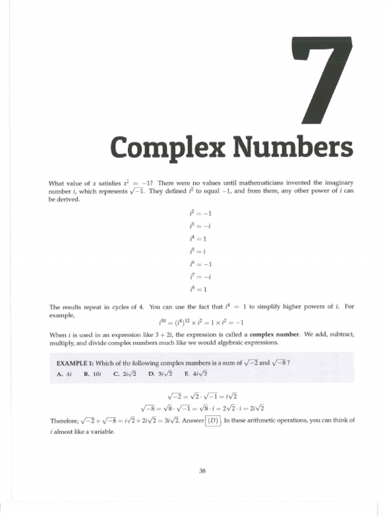 7-1 Complex Numbers | PDF