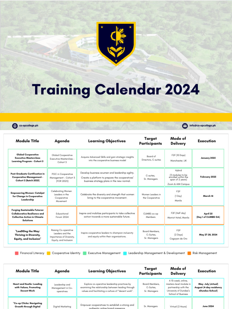 CCP Training Calendar 2024 | PDF