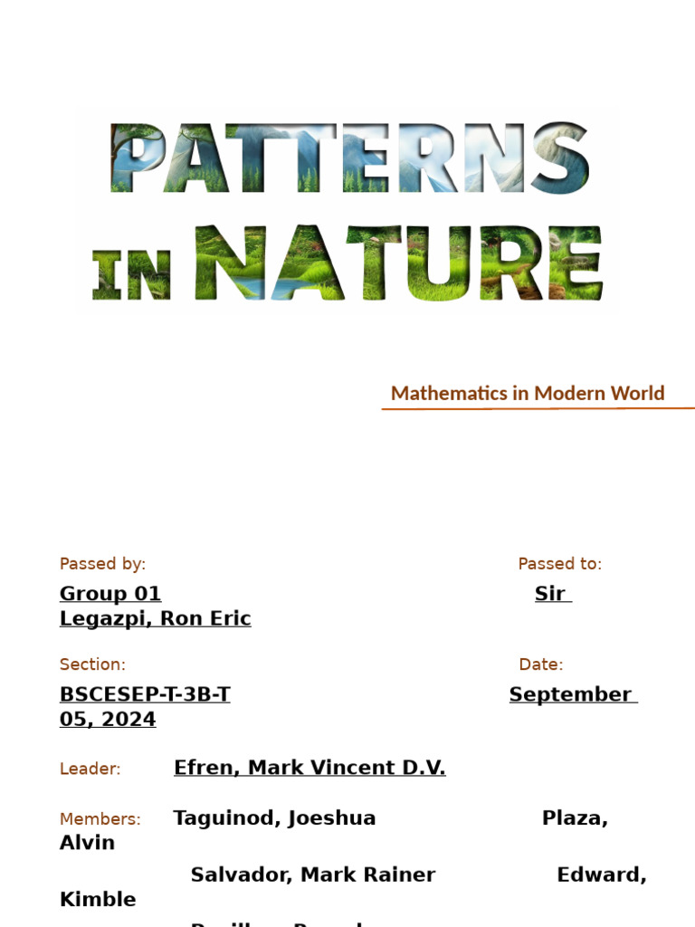 The Role of Mathematics in Nature | PDF | Pattern | Science & Mathematics