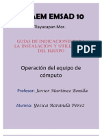 Guía de Indicaciones para La Instalación y Utilizacion Del Equipo