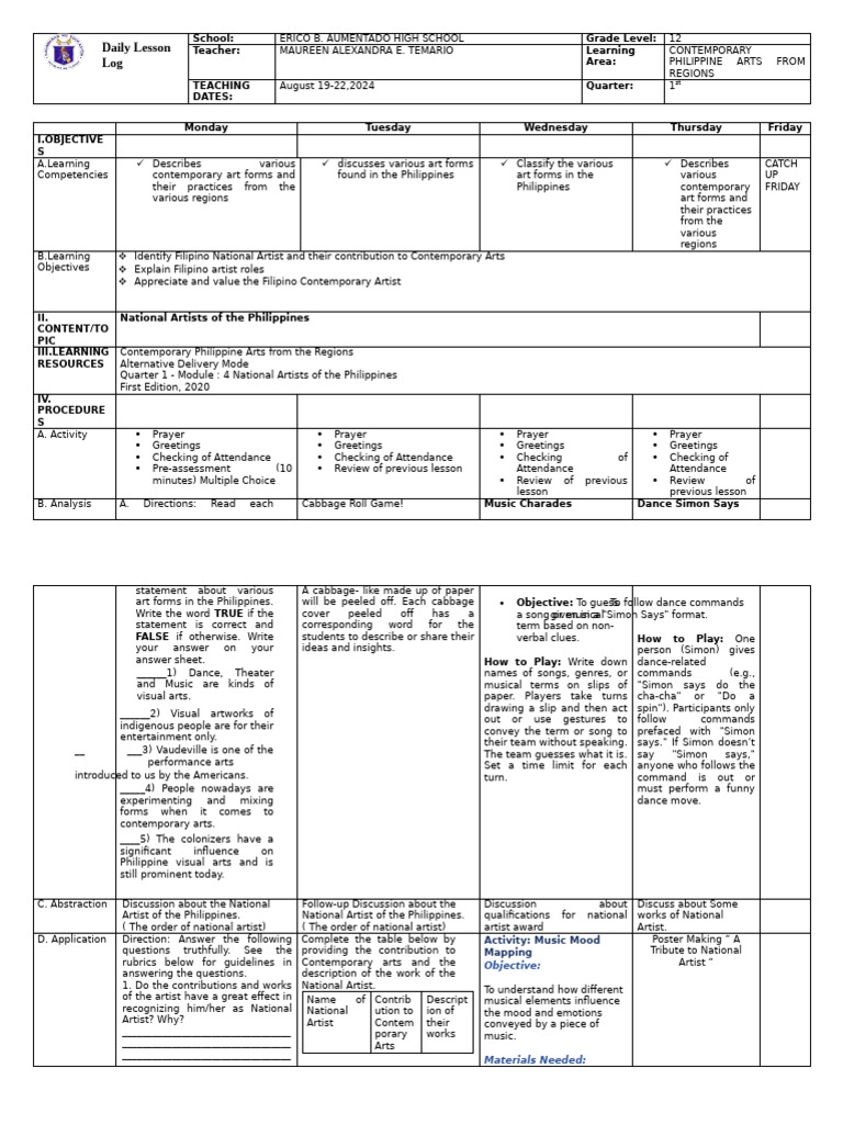Cpar DLL q1 WK 4 | PDF