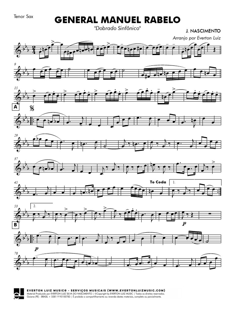 11 - DOBRADO GENERAL MANUEL RABELO - Tenor Sax | PDF
