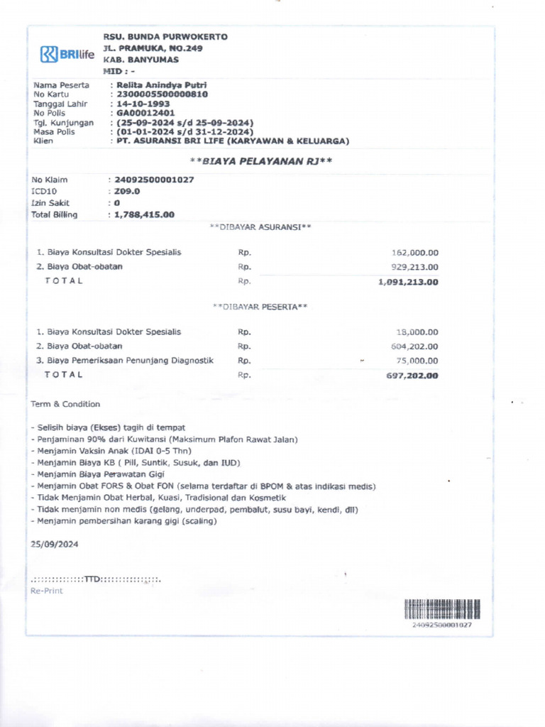 Biaya Pelayanan RJ | PDF