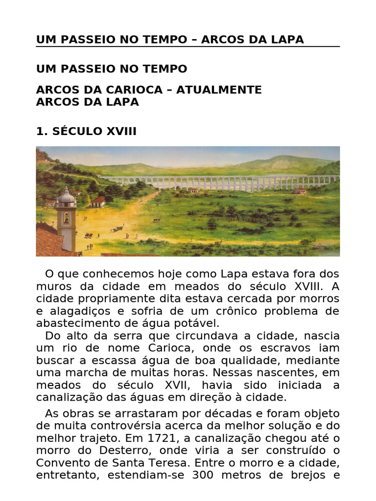 História dos Arcos da Lapa no Rio | PDF | Rio de Janeiro