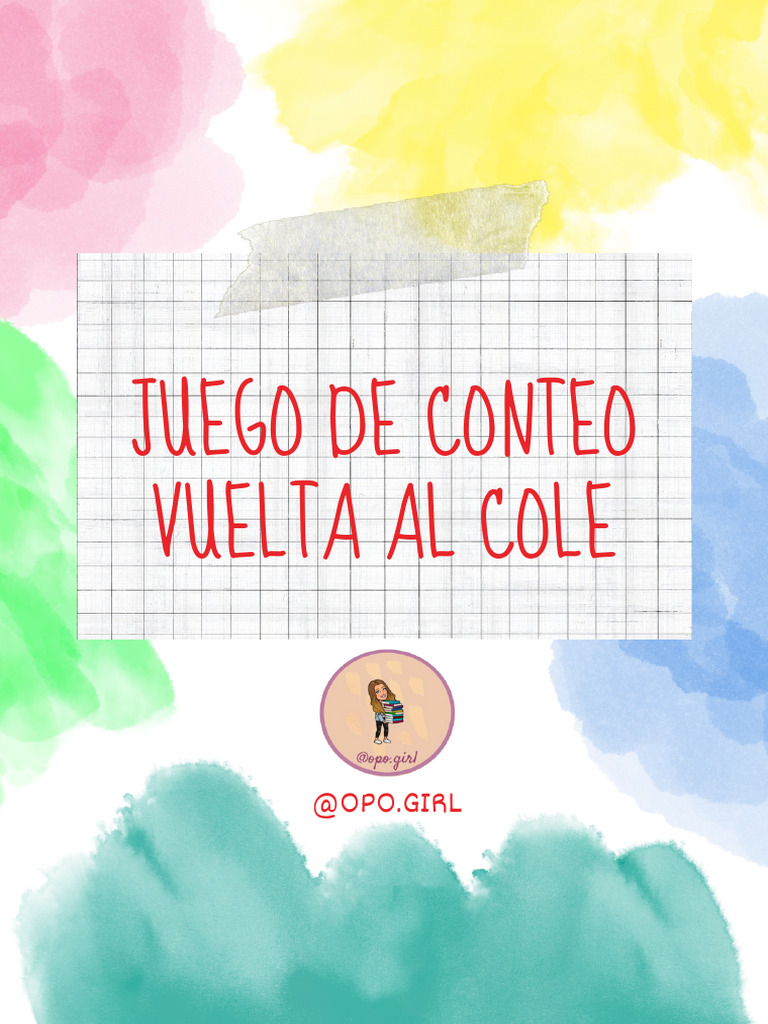 Conteo Con Material Escolar - Infanity & Opo - Girl | PDF