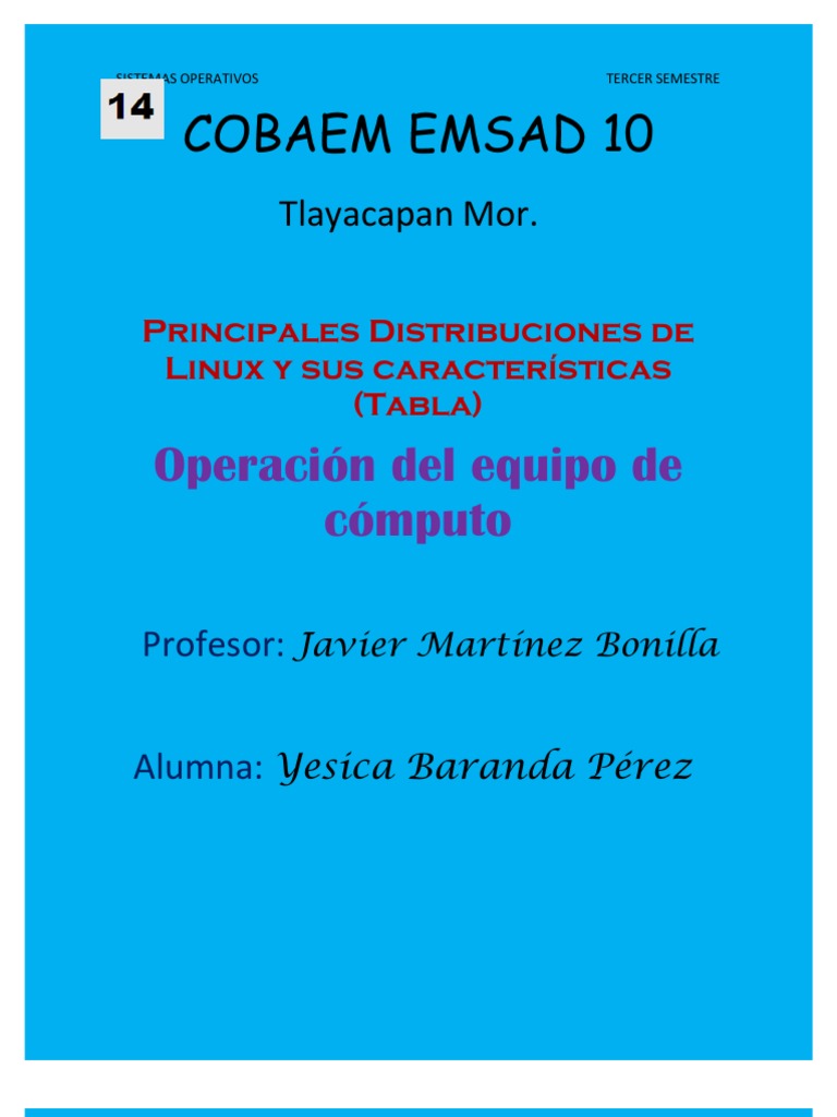 Principales Distribuciones de Linux y Sus Caracteristicas (Tabla) | PDF ...