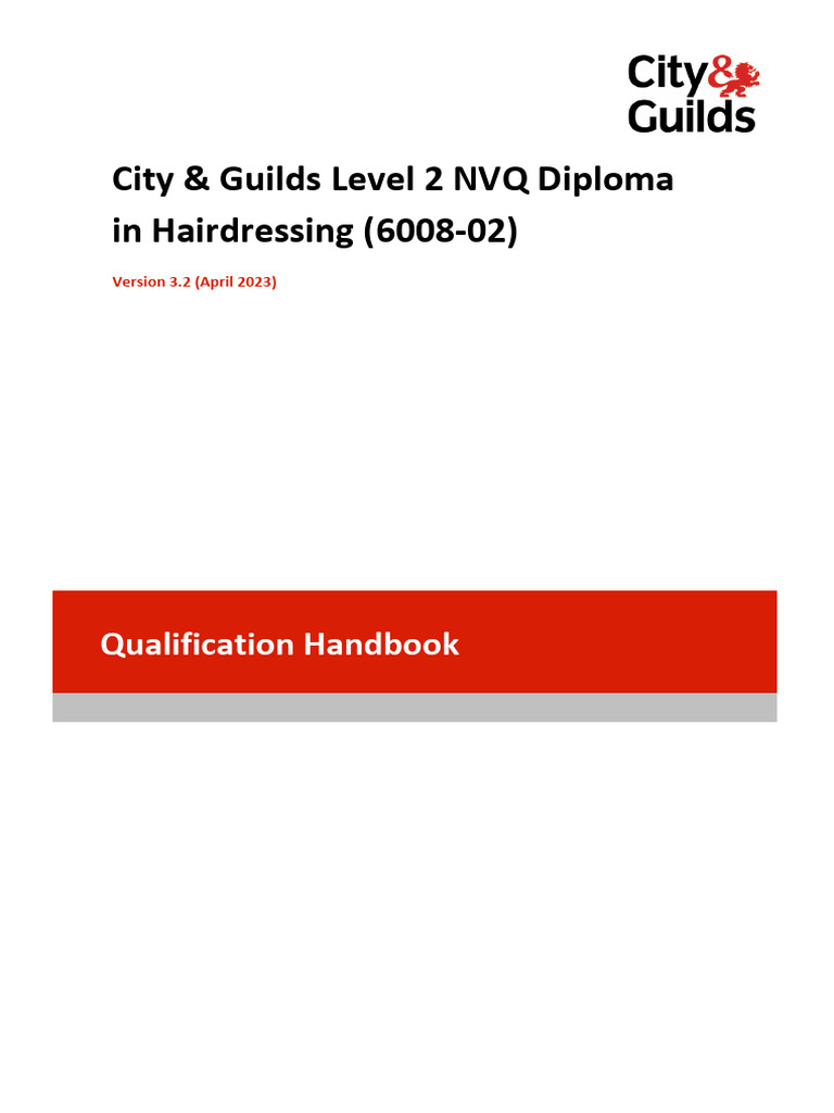 6008-02 l2 NVQ Diploma Hairdressing Handbook v3-2-PDF - Ashx | PDF