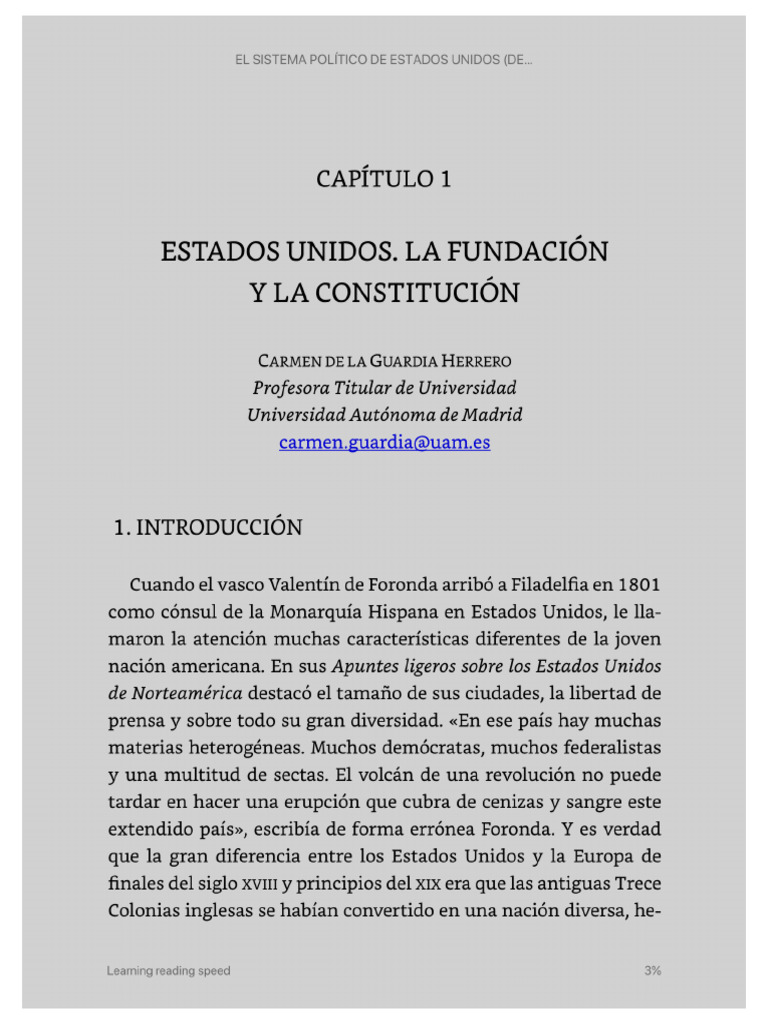 El Sistema Político de Estados Unidos. Rodriguez, Cap 1 | PDF