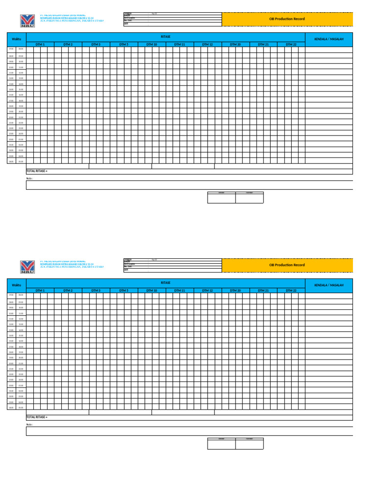 Form Ritase DT | PDF