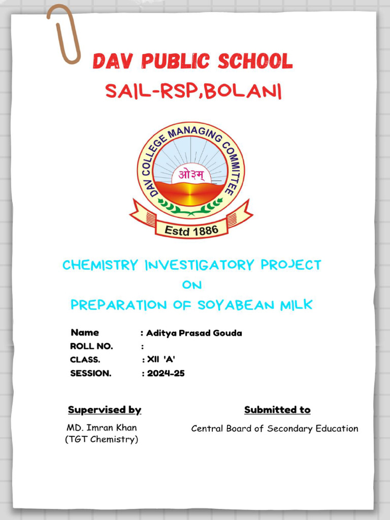 Class 12 Chemistry Investigatory Project | PDF