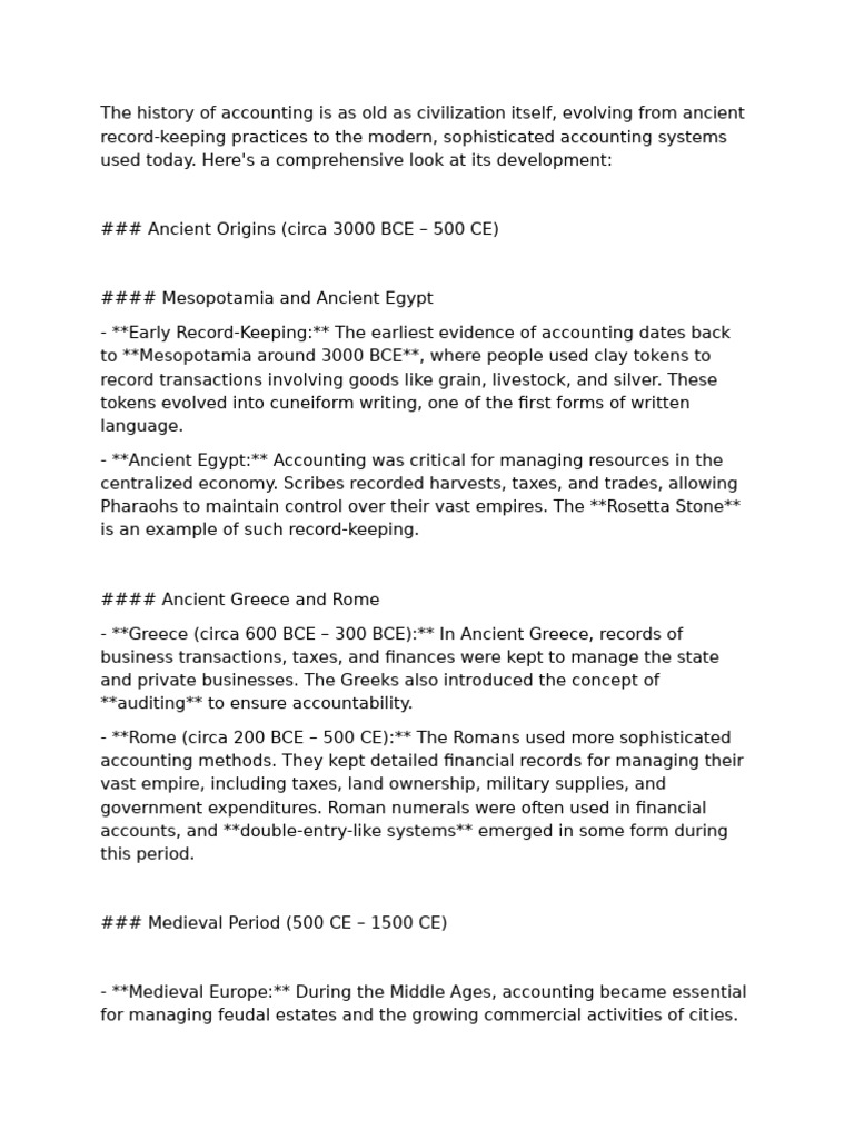 History of Accounting | PDF | Accounting | Financial Services