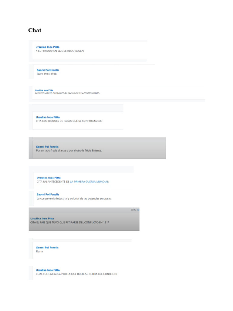 Chat primera guerra mundial PDF