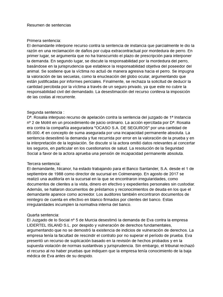 Resumen de Sentencias Romaissae Lmaimouni | PDF