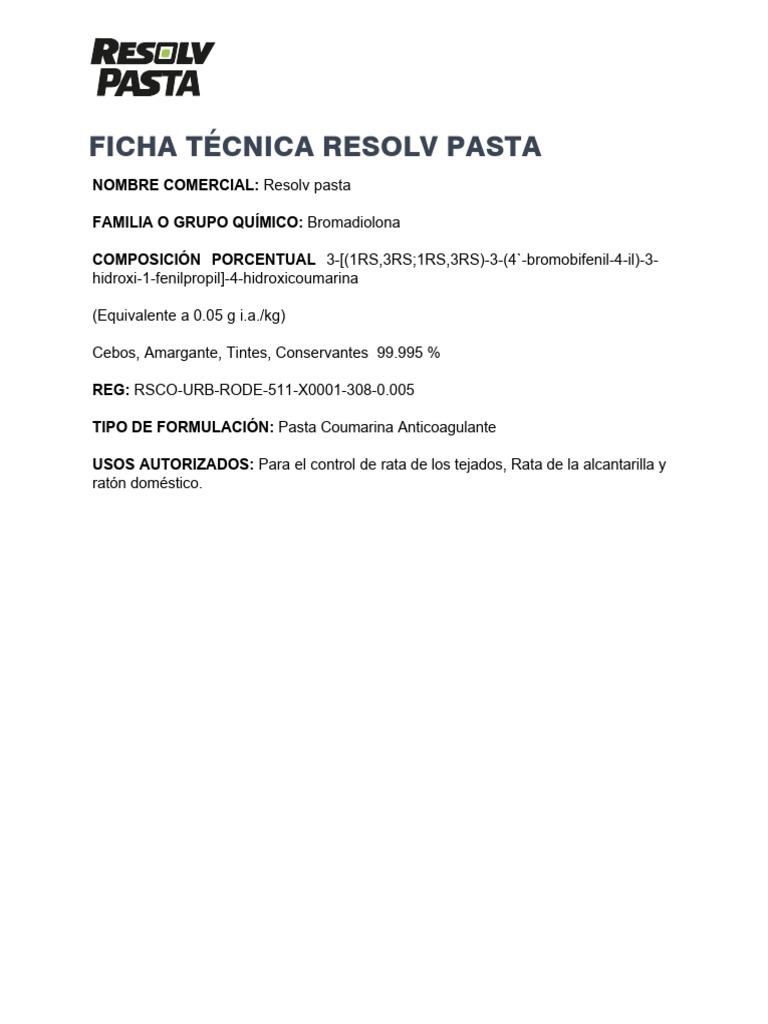FT Resolv Pasta | PDF