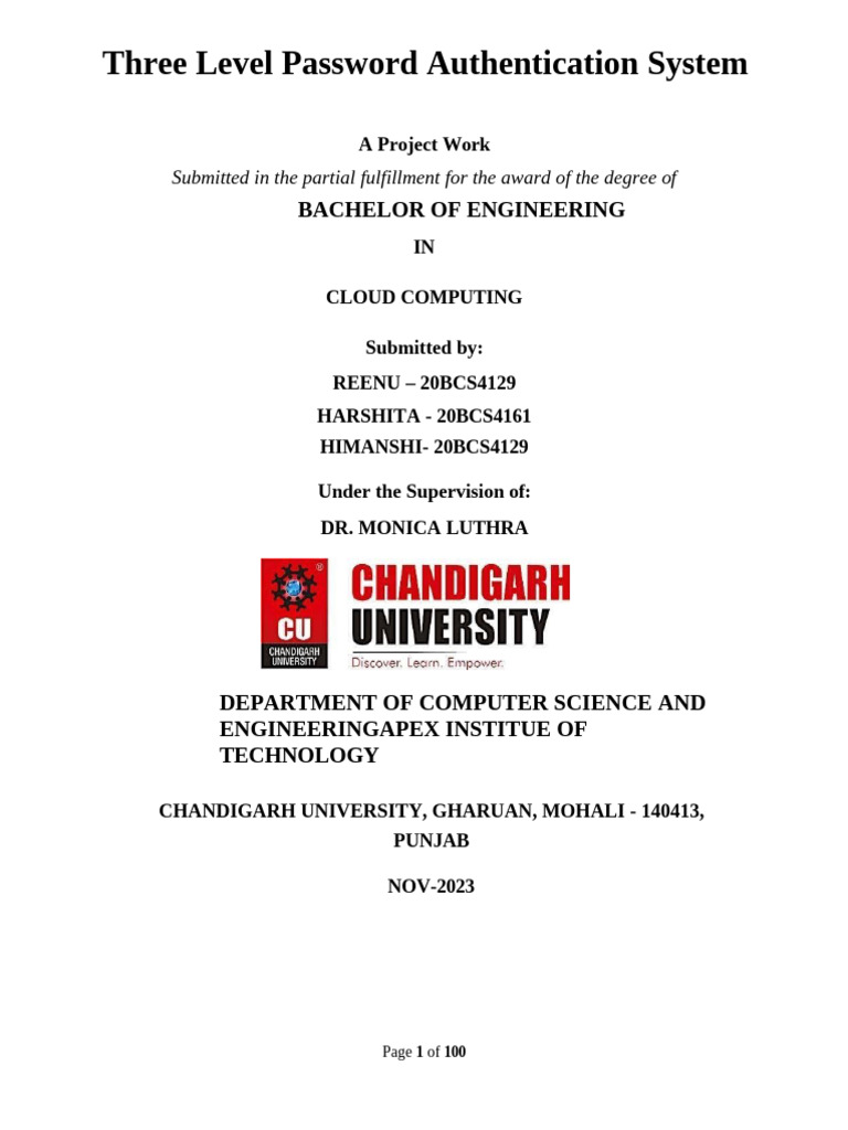 Three-Level Password Authentication System | PDF | Security | Computer ...