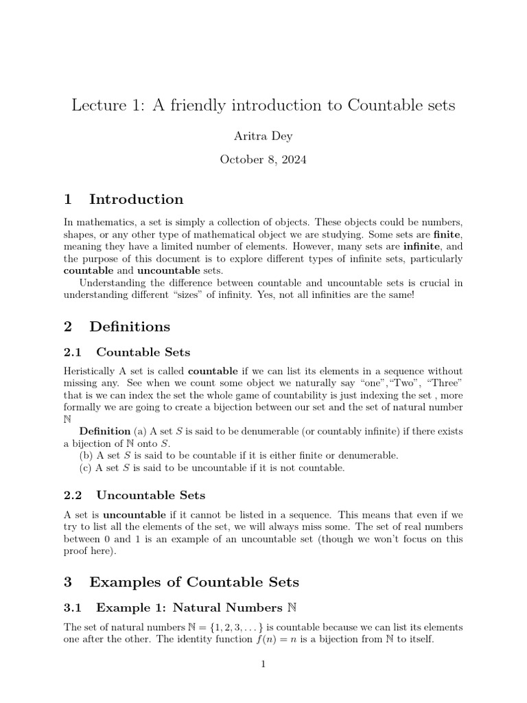 Understanding Countable Sets | PDF | Set (Mathematics) | Infinity