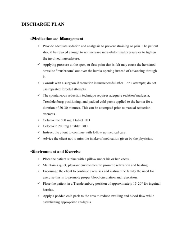 Discharge Plan | Abdomen | Surgery