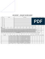 Cricket Score Sheet