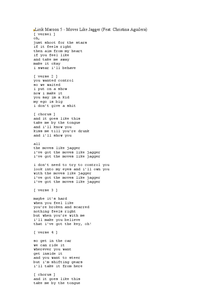 Lirik Maroon 5 | PDF | Entertainment (General) | Leisure