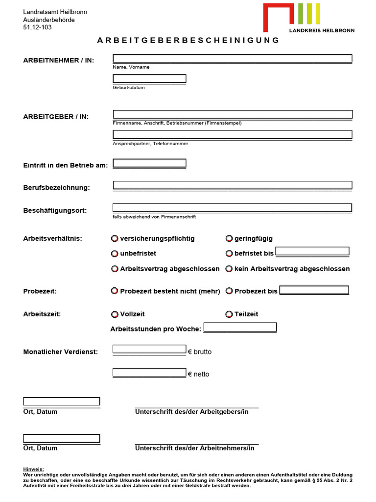 7_Arbeitgeberbescheinigung 2 | PDF