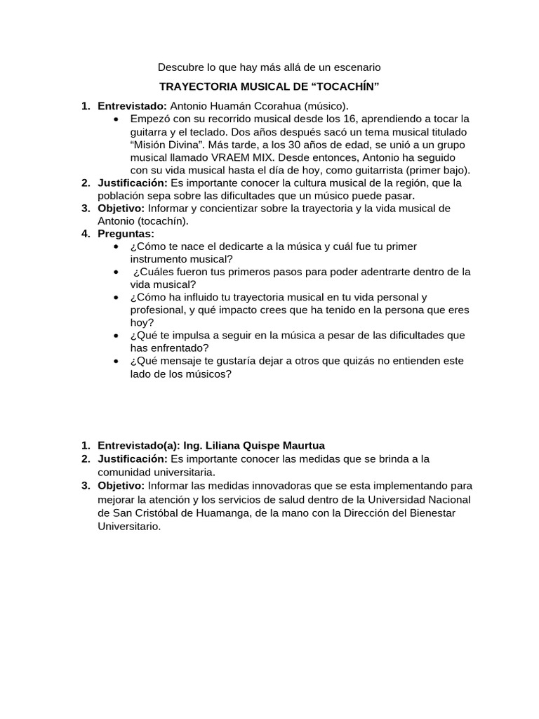 Entrevista Informal | PDF