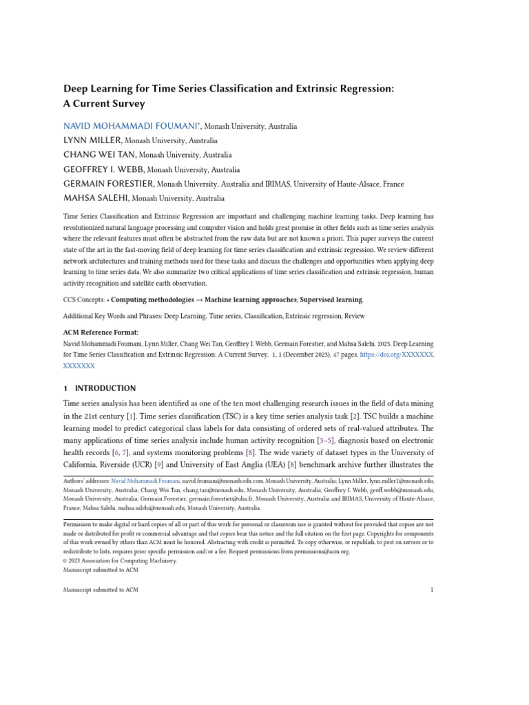 Deep Learning For Time Series Classification and Extrinsic Regression ...