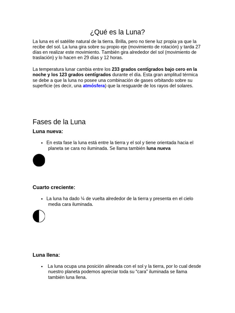 INFORMACION Qué Es La Luna | PDF