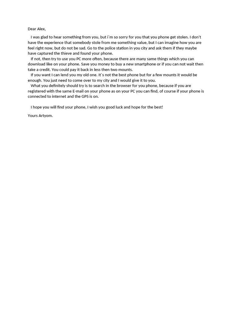 Dear Alex | PDF