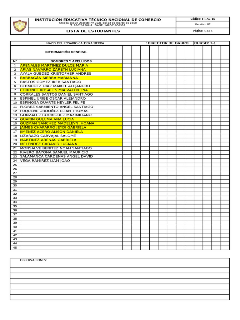Listas Oficiales Preescolar 2023 | PDF