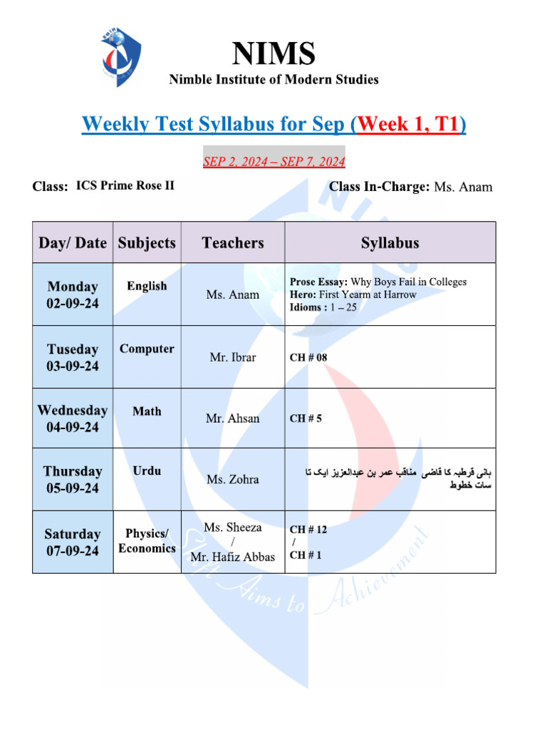 Ics Pr Ii Week 1 Sep 1 Pdf