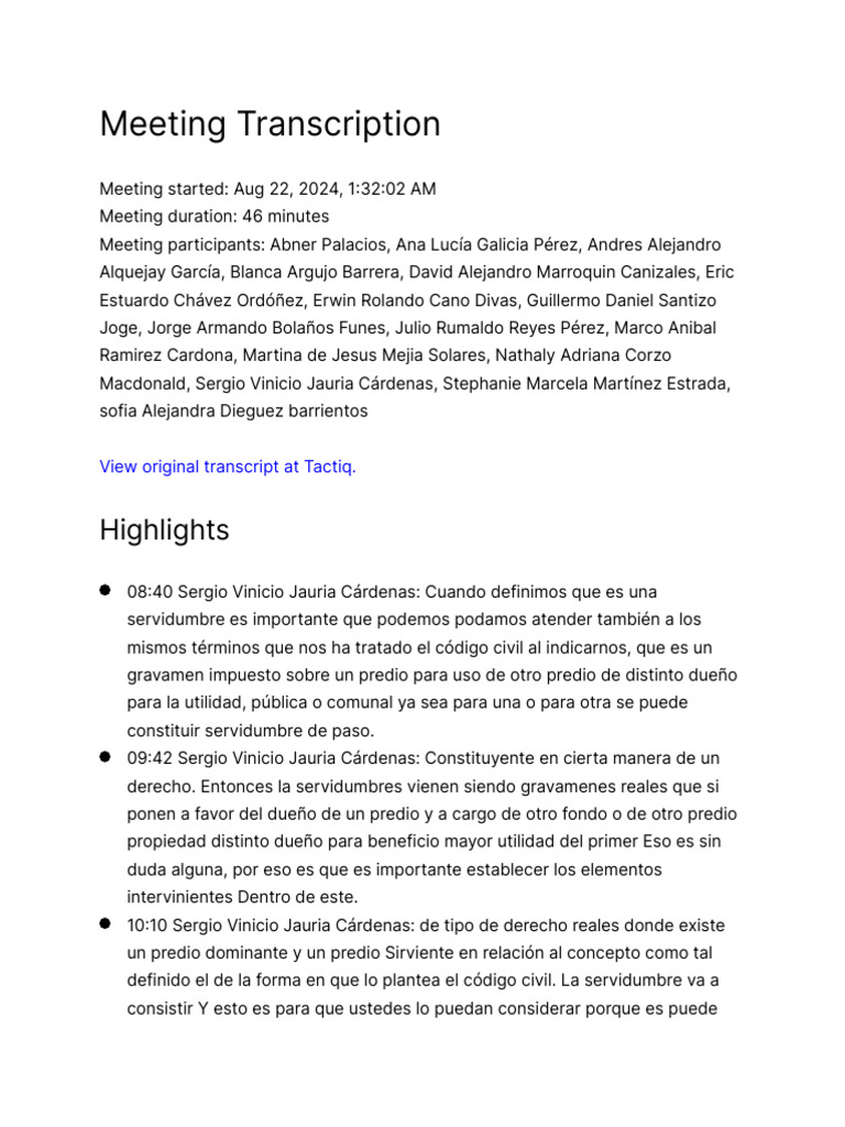 Meeting Transcription | PDF