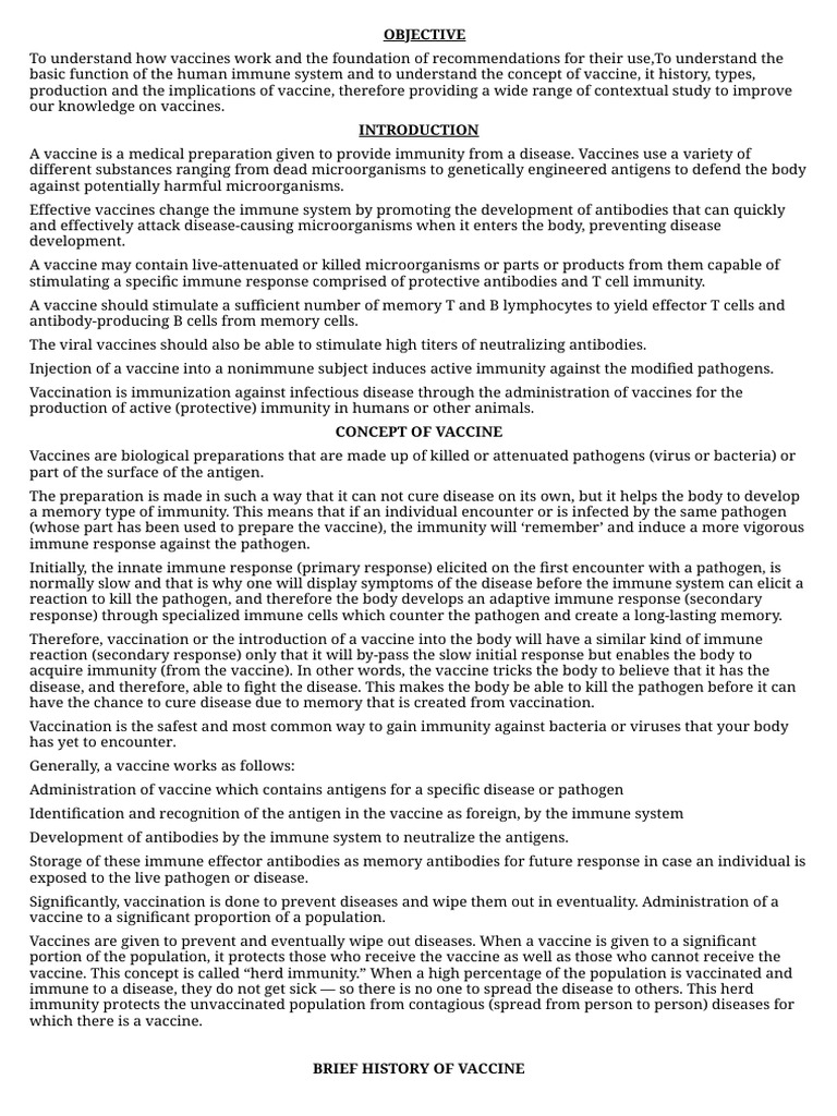 Vaccine Project | PDF | Vaccines | Immune System