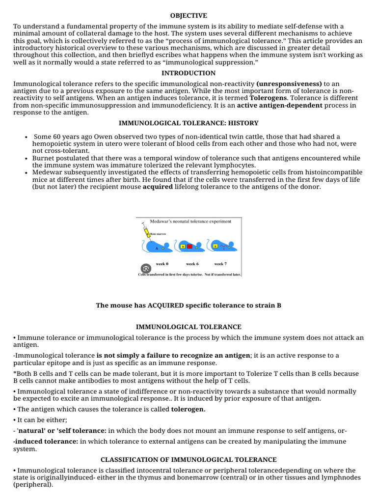 Immunological Tolerance and Suppression Project | PDF | Immune ...