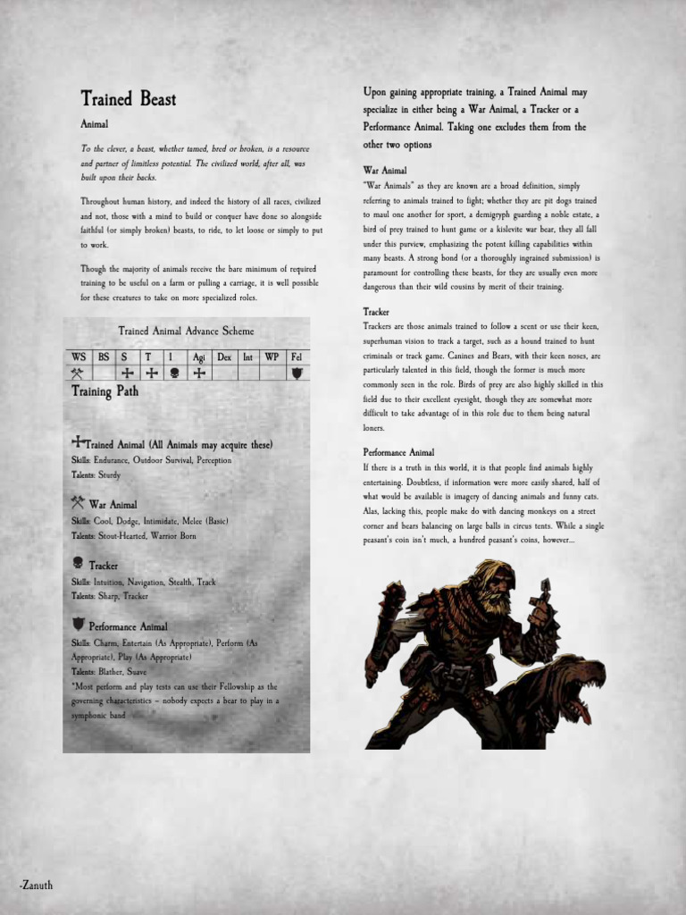 Wfrp 4 Trained Animal Pdf