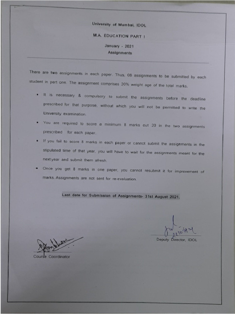 Assignment MA Part I Jan 21 | PDF