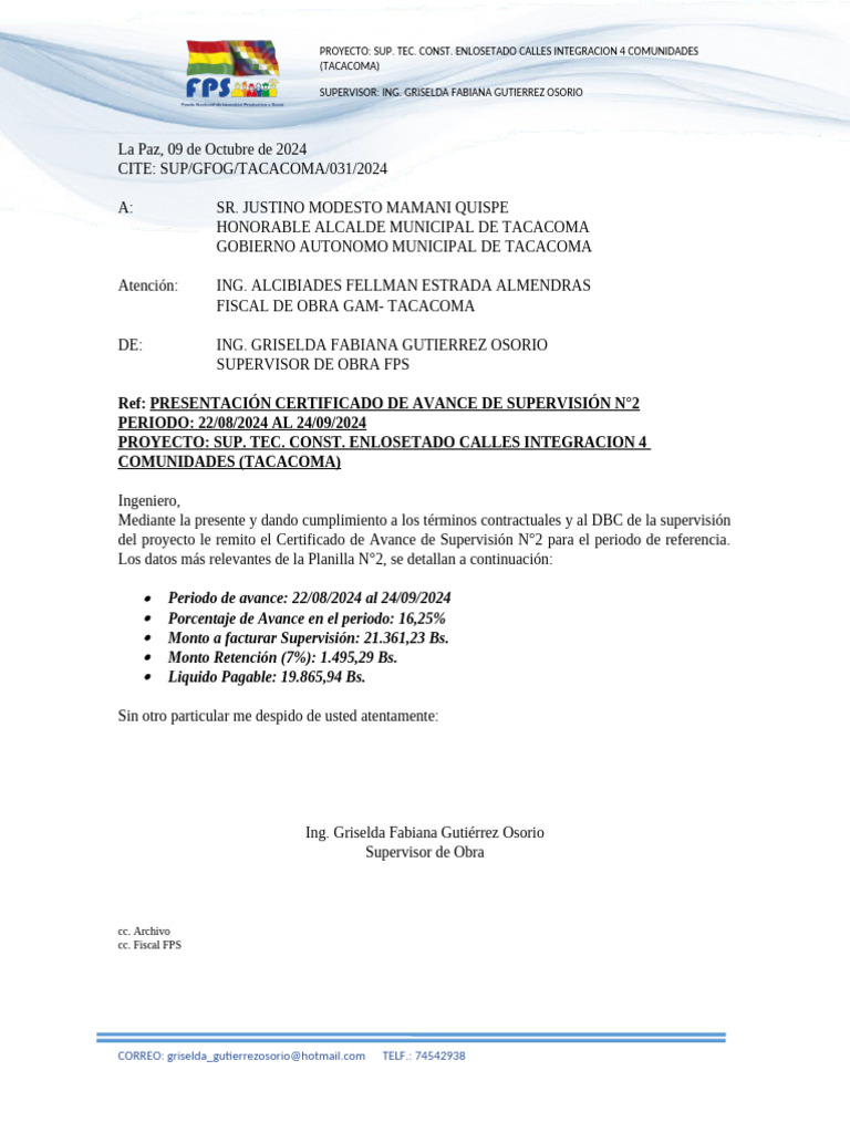 1. Carta de solicitud de pago | PDF